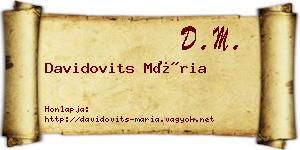 Davidovits Mária névjegykártya